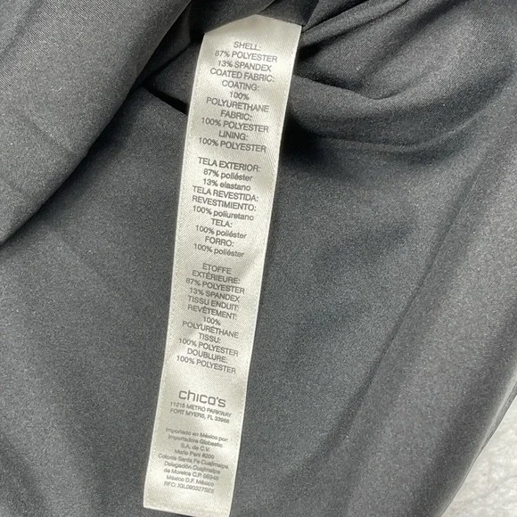 Chicos Dress Womens 1 Petite Medium 8P Black Brown Suede Faux Leather Patchwork - Picture 8 of 14